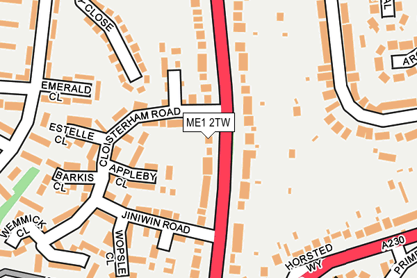 ME1 2TW map - OS OpenMap – Local (Ordnance Survey)