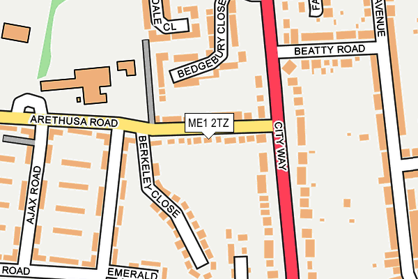 ME1 2TZ map - OS OpenMap – Local (Ordnance Survey)