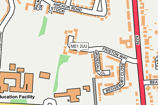 ME1 2UU map - OS OpenMap – Local (Ordnance Survey)