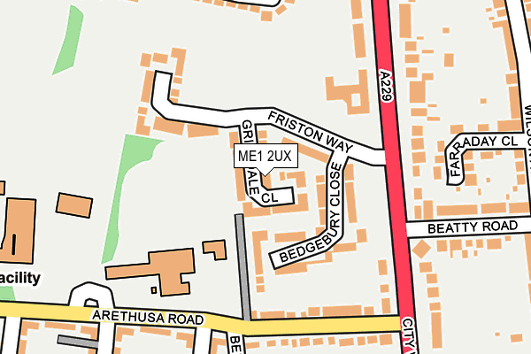 ME1 2UX map - OS OpenMap – Local (Ordnance Survey)