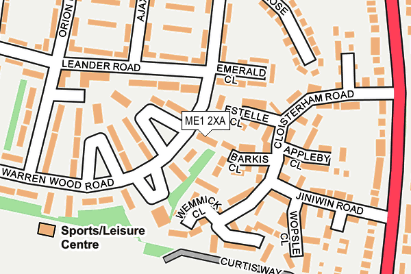 ME1 2XA map - OS OpenMap – Local (Ordnance Survey)