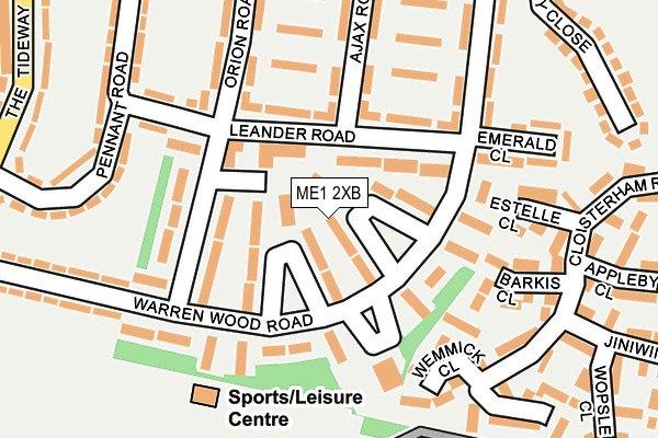 ME1 2XB map - OS OpenMap – Local (Ordnance Survey)