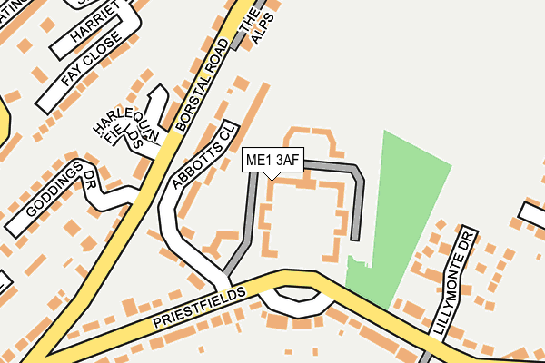 ME1 3AF map - OS OpenMap – Local (Ordnance Survey)