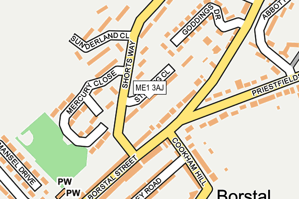 ME1 3AJ map - OS OpenMap – Local (Ordnance Survey)