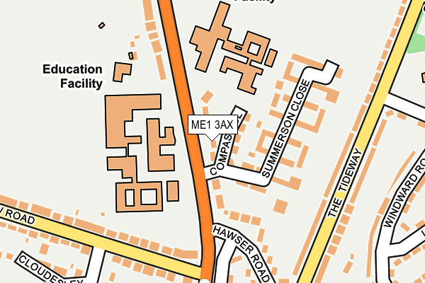 ME1 3AX map - OS OpenMap – Local (Ordnance Survey)