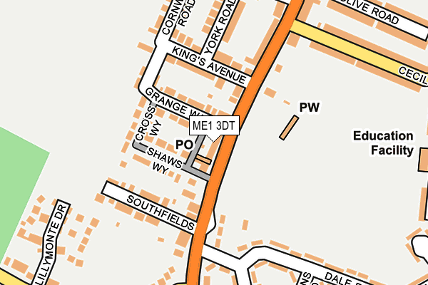 ME1 3DT map - OS OpenMap – Local (Ordnance Survey)