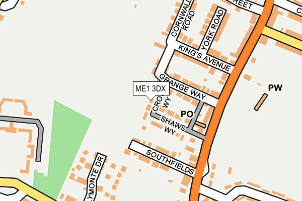 ME1 3DX map - OS OpenMap – Local (Ordnance Survey)