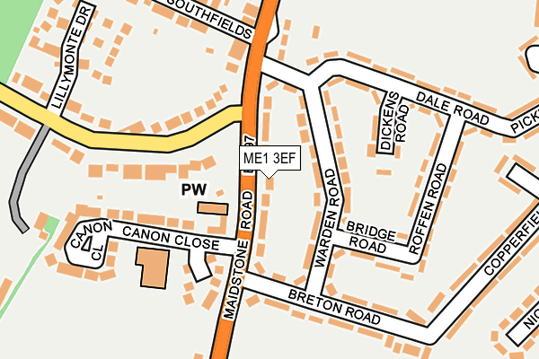 ME1 3EF map - OS OpenMap – Local (Ordnance Survey)
