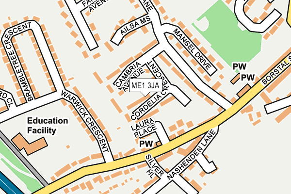 ME1 3JA map - OS OpenMap – Local (Ordnance Survey)