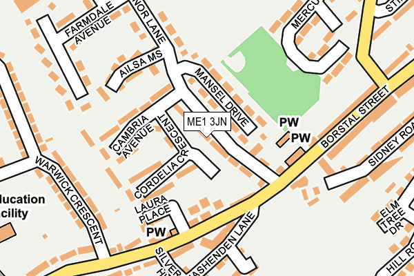 ME1 3JN map - OS OpenMap – Local (Ordnance Survey)