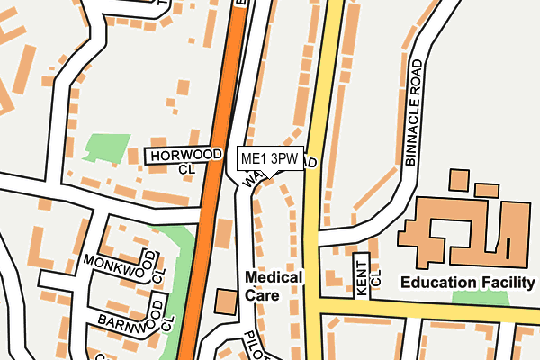 ME1 3PW map - OS OpenMap – Local (Ordnance Survey)
