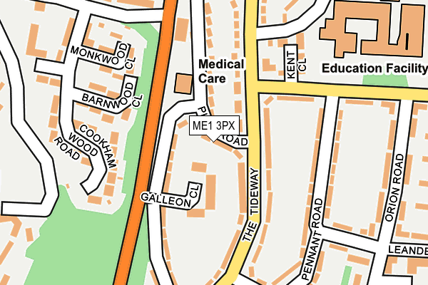 ME1 3PX map - OS OpenMap – Local (Ordnance Survey)