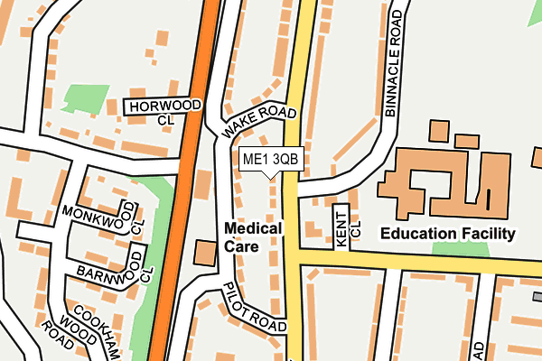 ME1 3QB map - OS OpenMap – Local (Ordnance Survey)