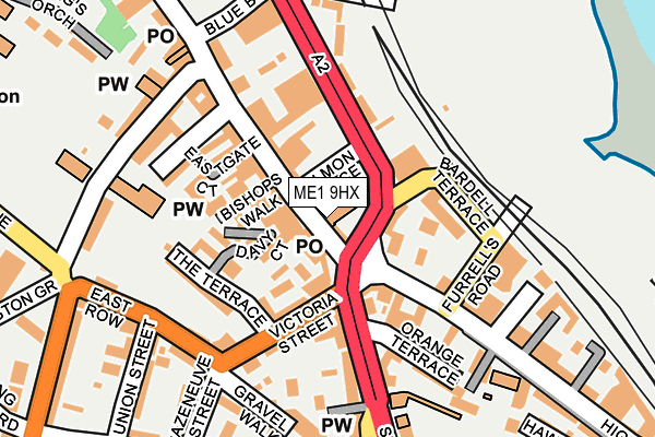 ME1 9HX map - OS OpenMap – Local (Ordnance Survey)