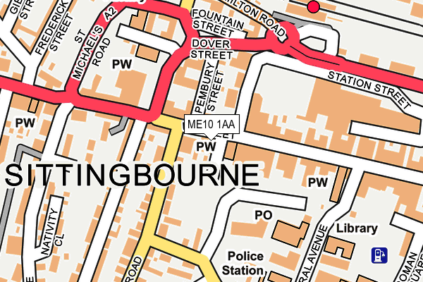 ME10 1AA map - OS OpenMap – Local (Ordnance Survey)