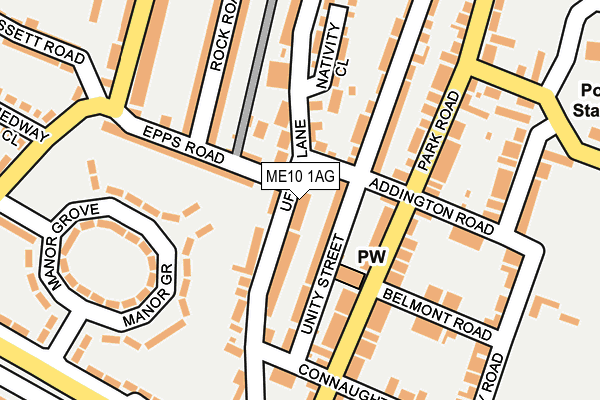 ME10 1AG map - OS OpenMap – Local (Ordnance Survey)