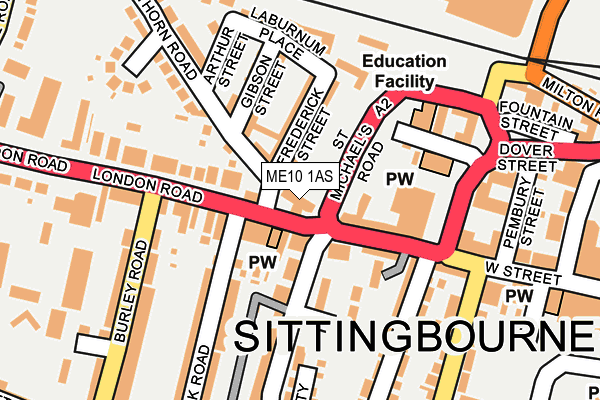 ME10 1AS map - OS OpenMap – Local (Ordnance Survey)