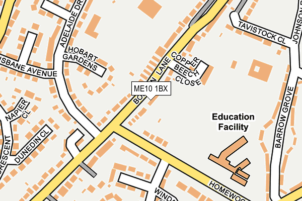 ME10 1BX map - OS OpenMap – Local (Ordnance Survey)
