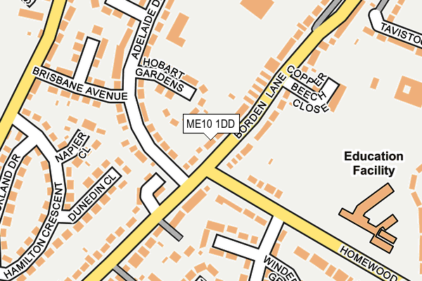 ME10 1DD map - OS OpenMap – Local (Ordnance Survey)