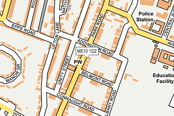 ME10 1DZ map - OS OpenMap – Local (Ordnance Survey)