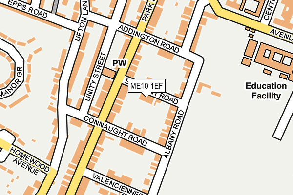 ME10 1EF map - OS OpenMap – Local (Ordnance Survey)