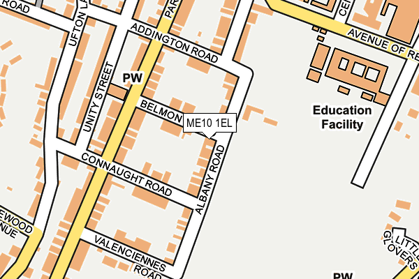 ME10 1EL map - OS OpenMap – Local (Ordnance Survey)