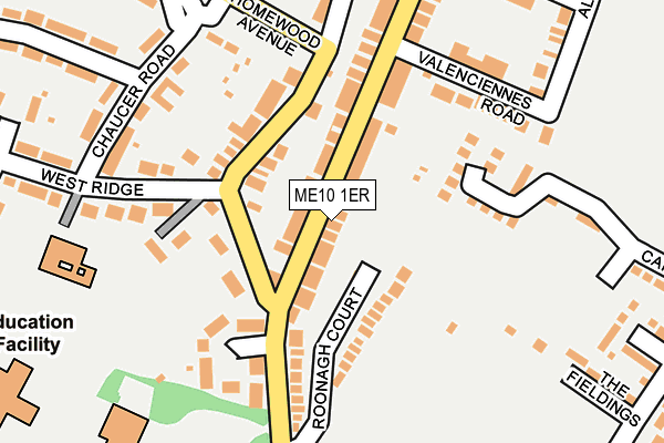ME10 1ER map - OS OpenMap – Local (Ordnance Survey)