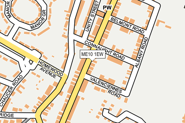 ME10 1EW map - OS OpenMap – Local (Ordnance Survey)