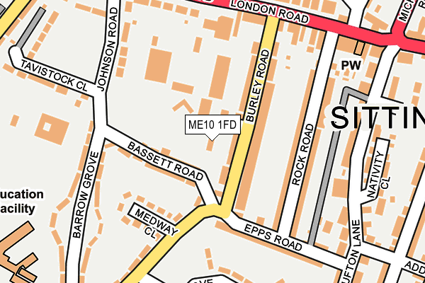 ME10 1FD map - OS OpenMap – Local (Ordnance Survey)