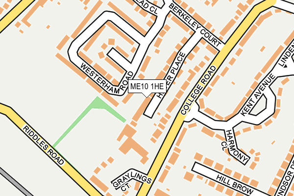 ME10 1HE map - OS OpenMap – Local (Ordnance Survey)