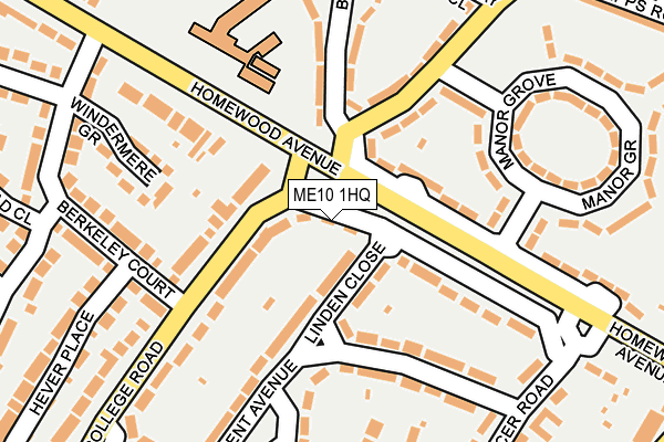 ME10 1HQ map - OS OpenMap – Local (Ordnance Survey)