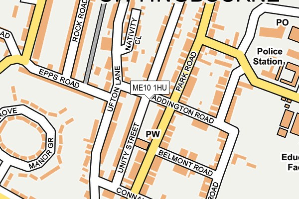 ME10 1HU map - OS OpenMap – Local (Ordnance Survey)