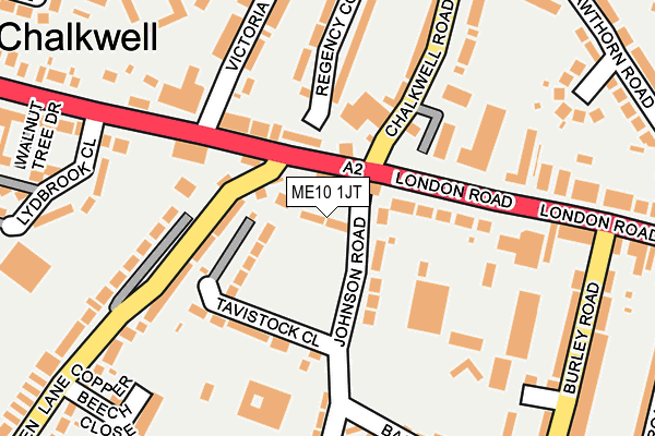 ME10 1JT map - OS OpenMap – Local (Ordnance Survey)