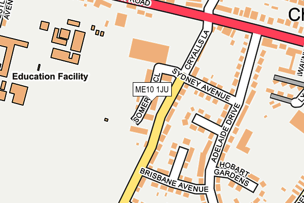 ME10 1JU map - OS OpenMap – Local (Ordnance Survey)
