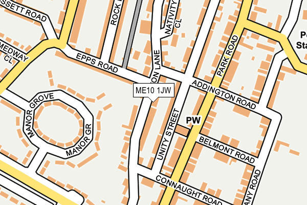 ME10 1JW map - OS OpenMap – Local (Ordnance Survey)
