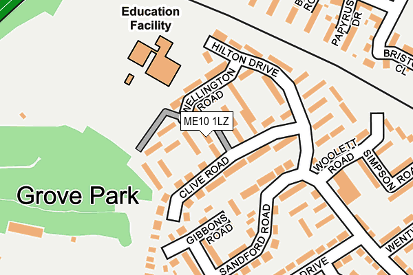 ME10 1LZ map - OS OpenMap – Local (Ordnance Survey)