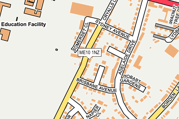 ME10 1NZ map - OS OpenMap – Local (Ordnance Survey)