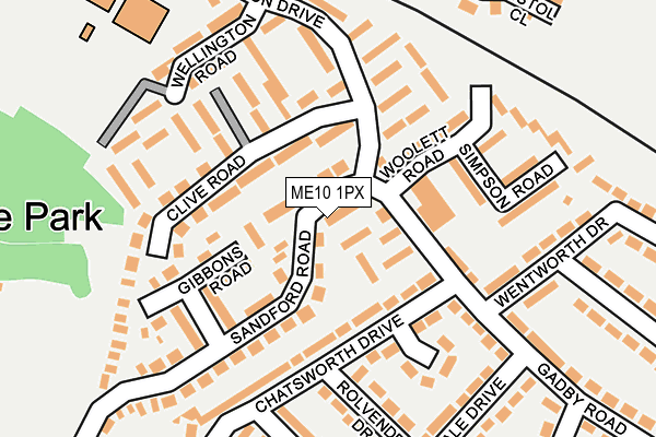 ME10 1PX map - OS OpenMap – Local (Ordnance Survey)