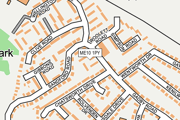 ME10 1PY map - OS OpenMap – Local (Ordnance Survey)