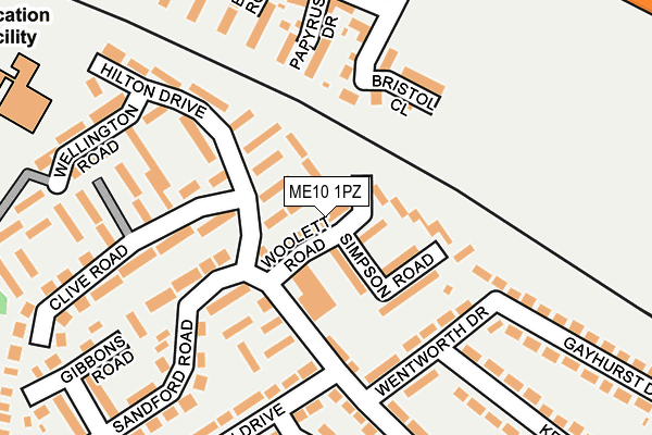 ME10 1PZ map - OS OpenMap – Local (Ordnance Survey)
