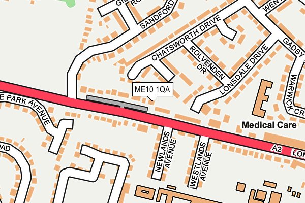 ME10 1QA map - OS OpenMap – Local (Ordnance Survey)