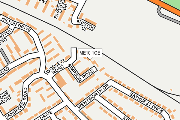 ME10 1QE map - OS OpenMap – Local (Ordnance Survey)