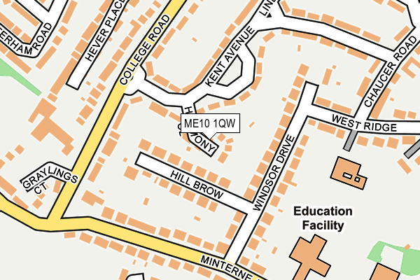 ME10 1QW map - OS OpenMap – Local (Ordnance Survey)
