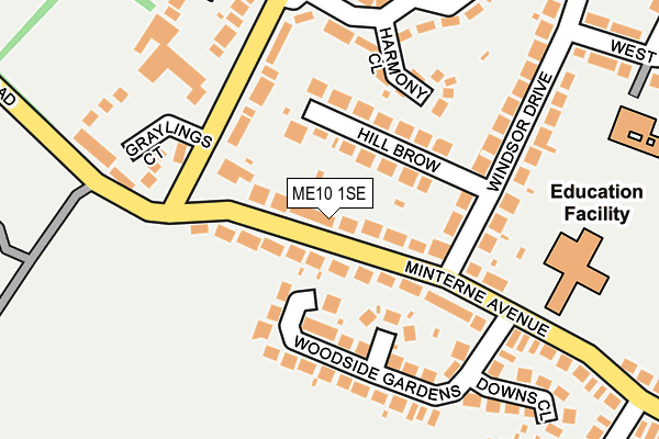 ME10 1SE map - OS OpenMap – Local (Ordnance Survey)