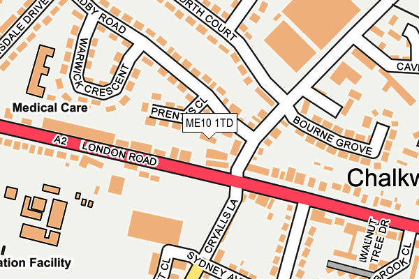 ME10 1TD map - OS OpenMap – Local (Ordnance Survey)