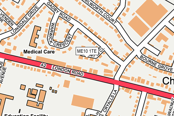 ME10 1TE map - OS OpenMap – Local (Ordnance Survey)