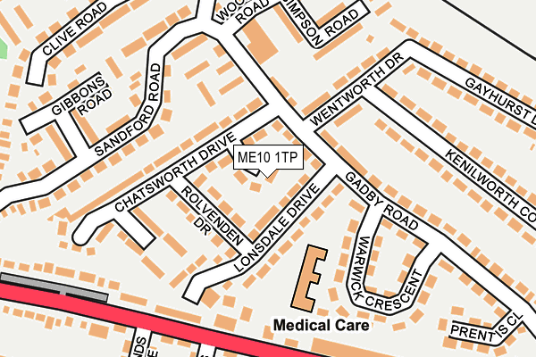 ME10 1TP map - OS OpenMap – Local (Ordnance Survey)