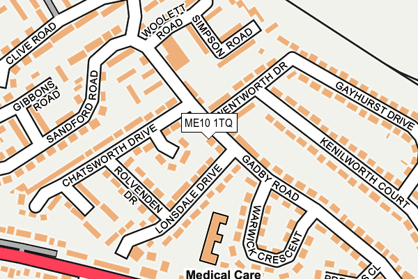 ME10 1TQ map - OS OpenMap – Local (Ordnance Survey)