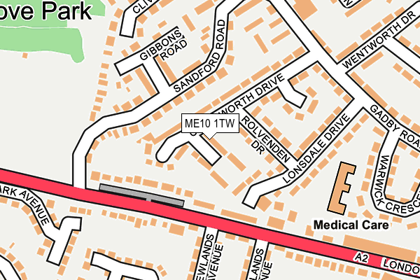 ME10 1TW map - OS OpenMap – Local (Ordnance Survey)