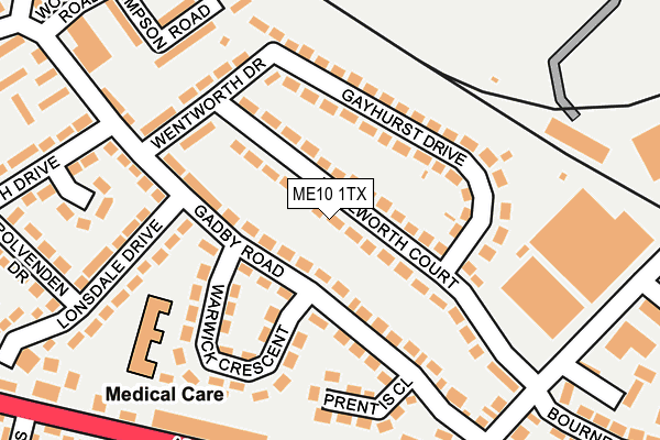 ME10 1TX map - OS OpenMap – Local (Ordnance Survey)